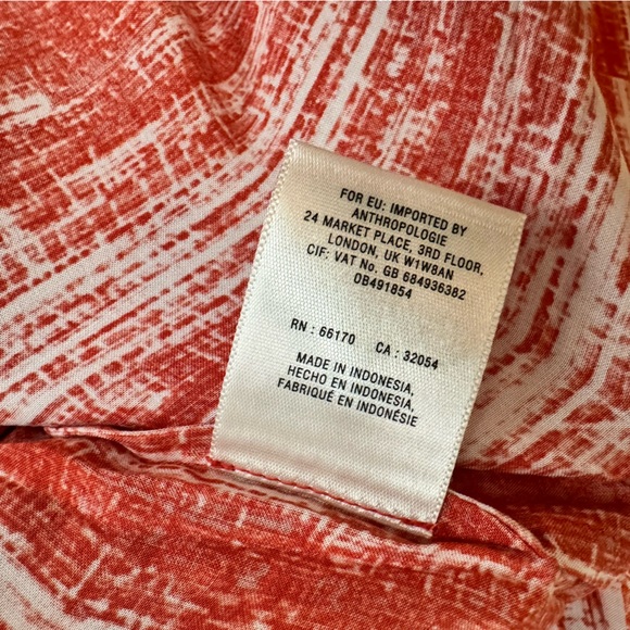 LAST CHANCE 11/1/25 NWT! Anthro Calia Top button down shirt hi lo red orange 12p - Picture 7 of 15